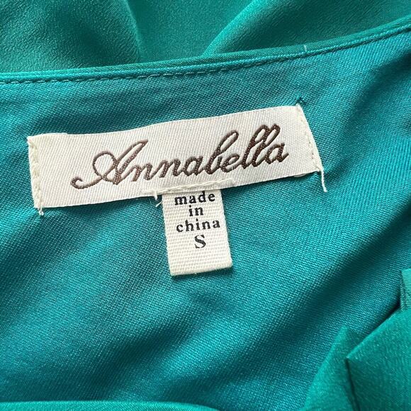 Annabella Woman's Emerald Green Floral Mini Dress Single Strap- Size S - Picture 4 of 9